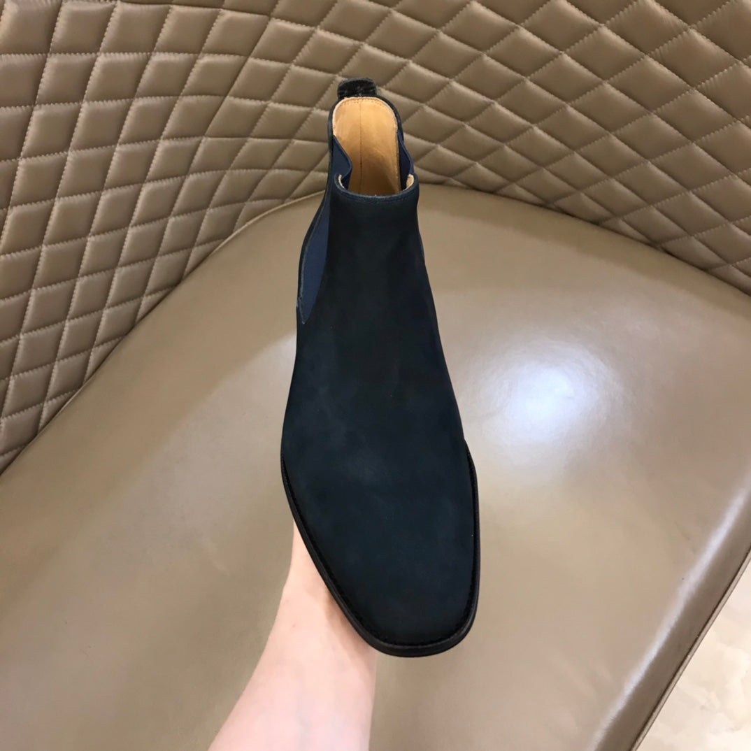 HM Men's Chelsea Boot Navy Blue Suede