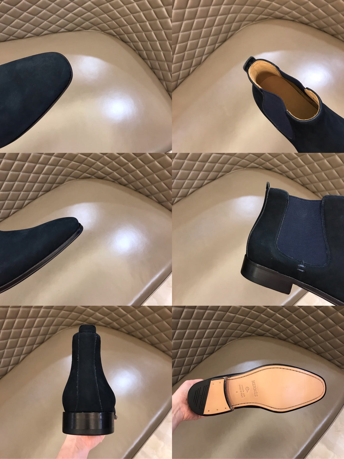 HM Men's Chelsea Boot Navy Blue Suede