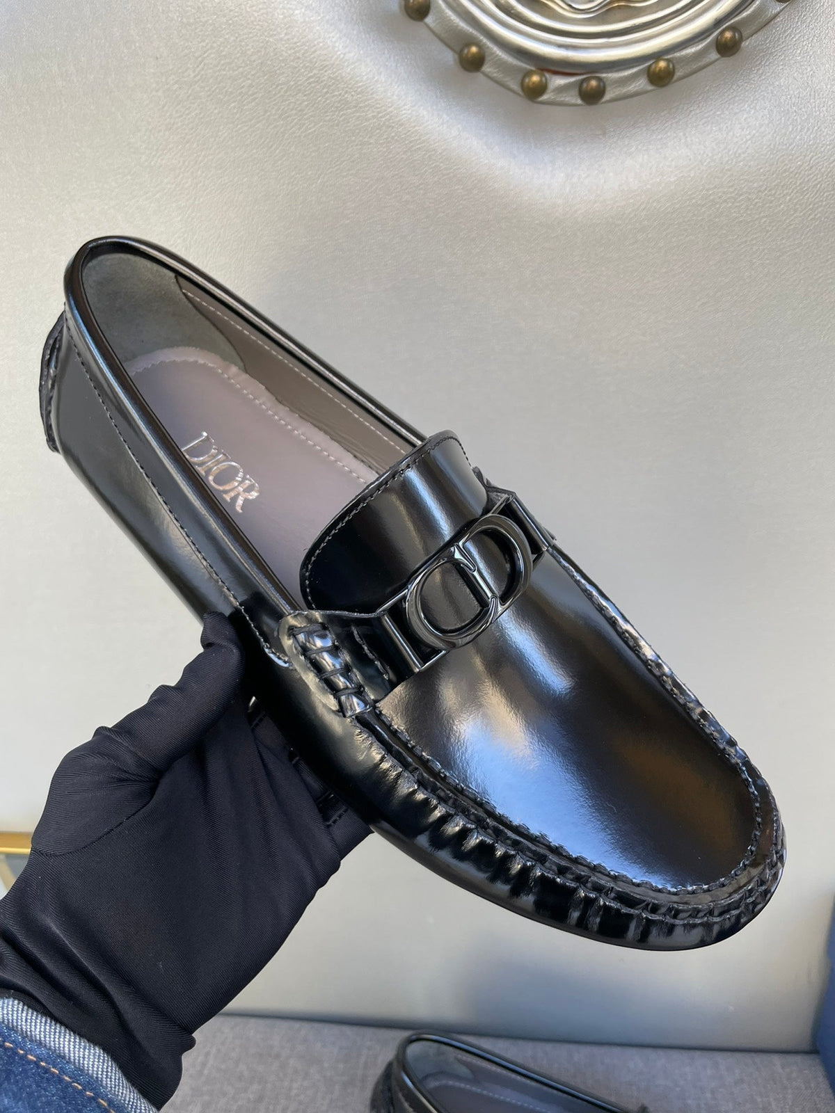 CD ODÉON LOAFER BLACK POLISHED CALFSKIN