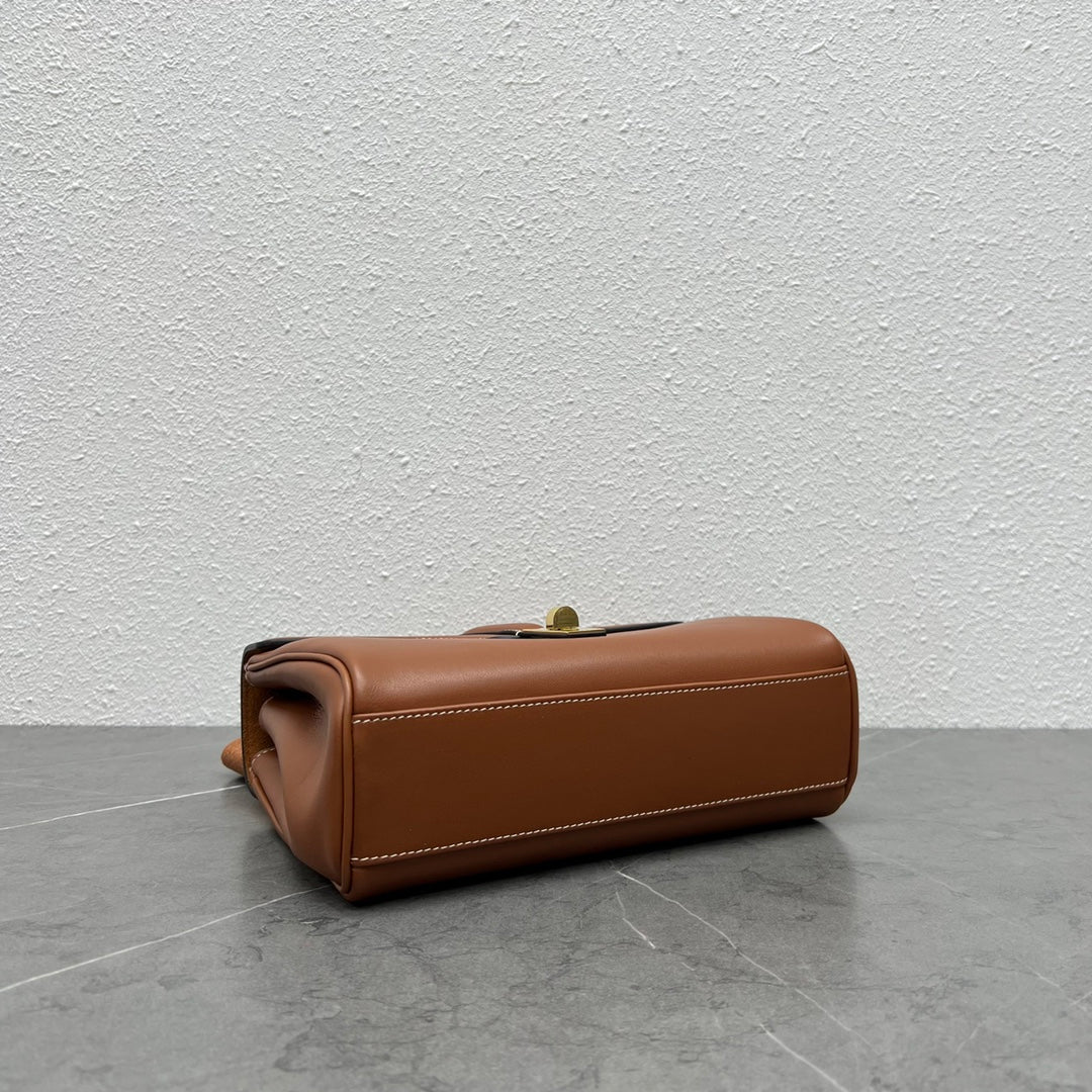 Celine 2026 Teen Soft 16 Bag 23cm Brown Smooth Calfskin