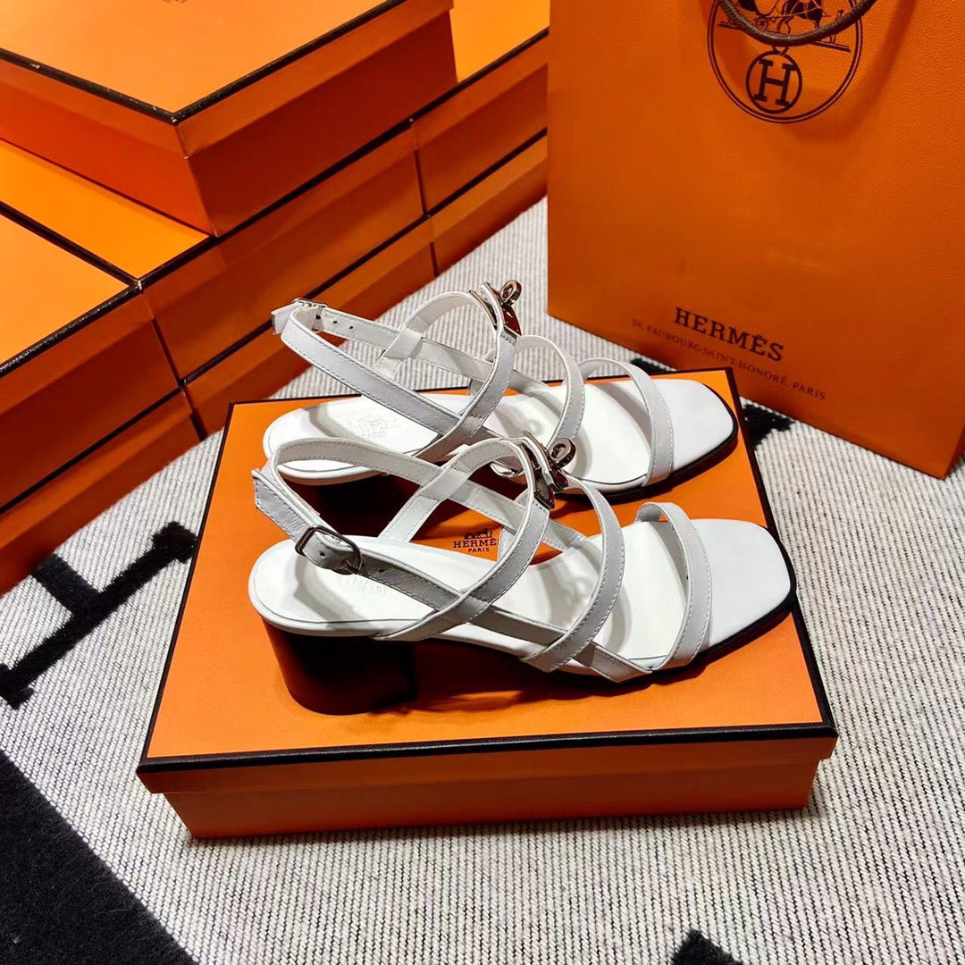 MID - SANDAL WHITE CALFSKIN