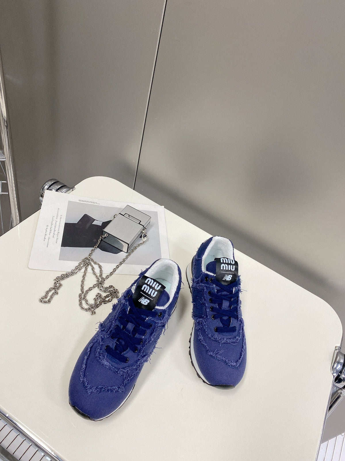 Miu Balance 574 Sneaker Blue Fabric