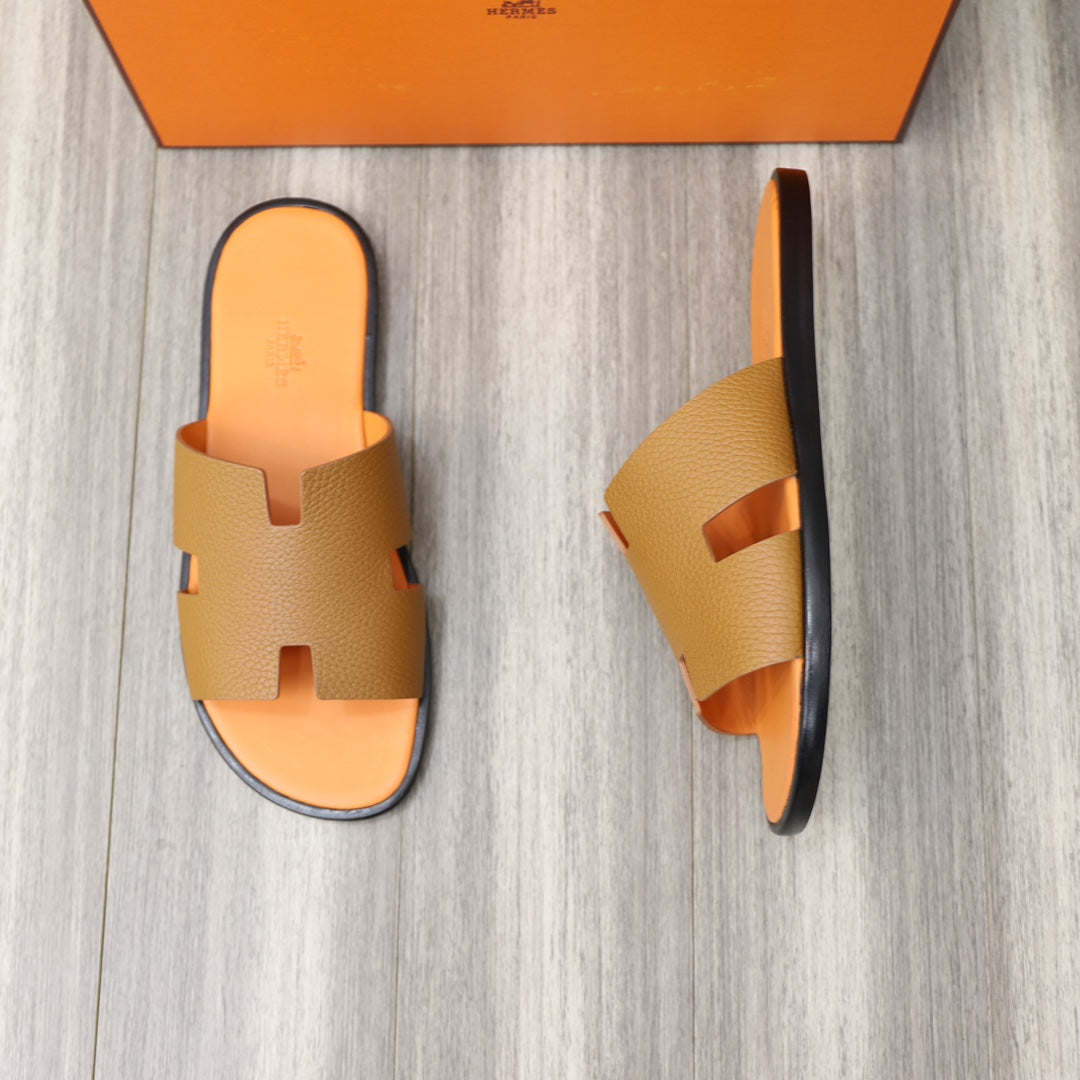 HM IZMIR SANDAL TANGERINE AND BRONZE LAMBSKIN