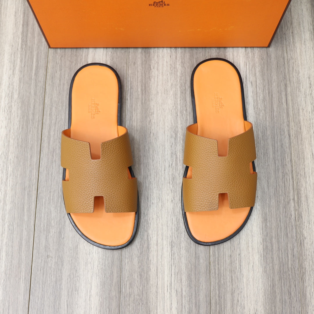 HM IZMIR SANDAL TANGERINE AND BRONZE LAMBSKIN