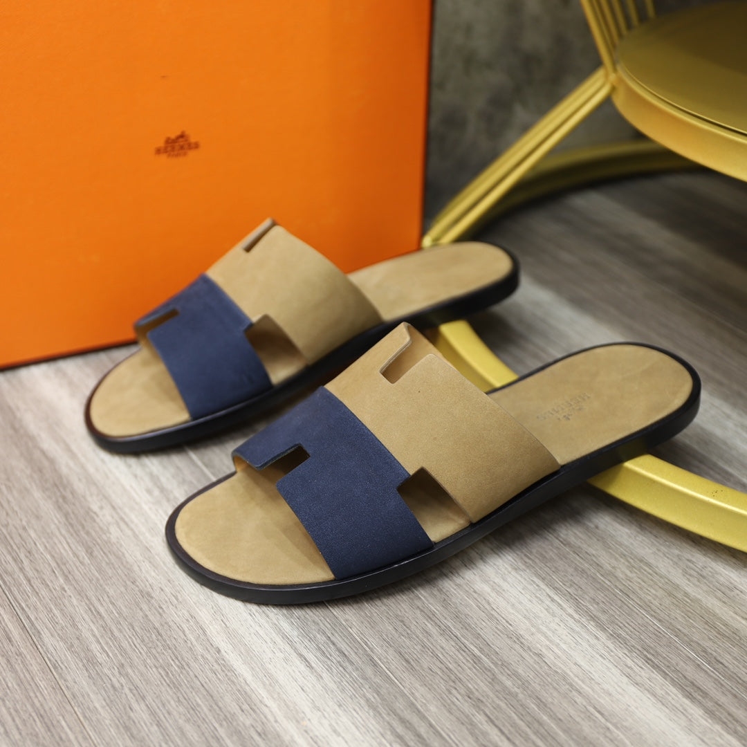 HM IZMIR SANDAL MOSS AND DENIM SUEDE
