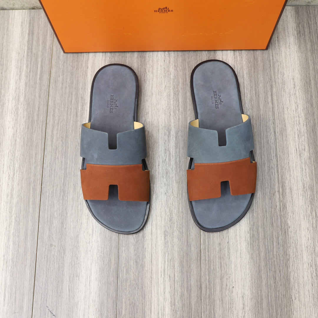 HM IZMIR SANDAL STONE AND RUSSET SUEDE