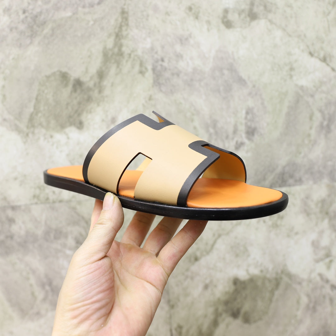HM IZMIR SANDAL TANGERINE AND PEACH CALFSKIN