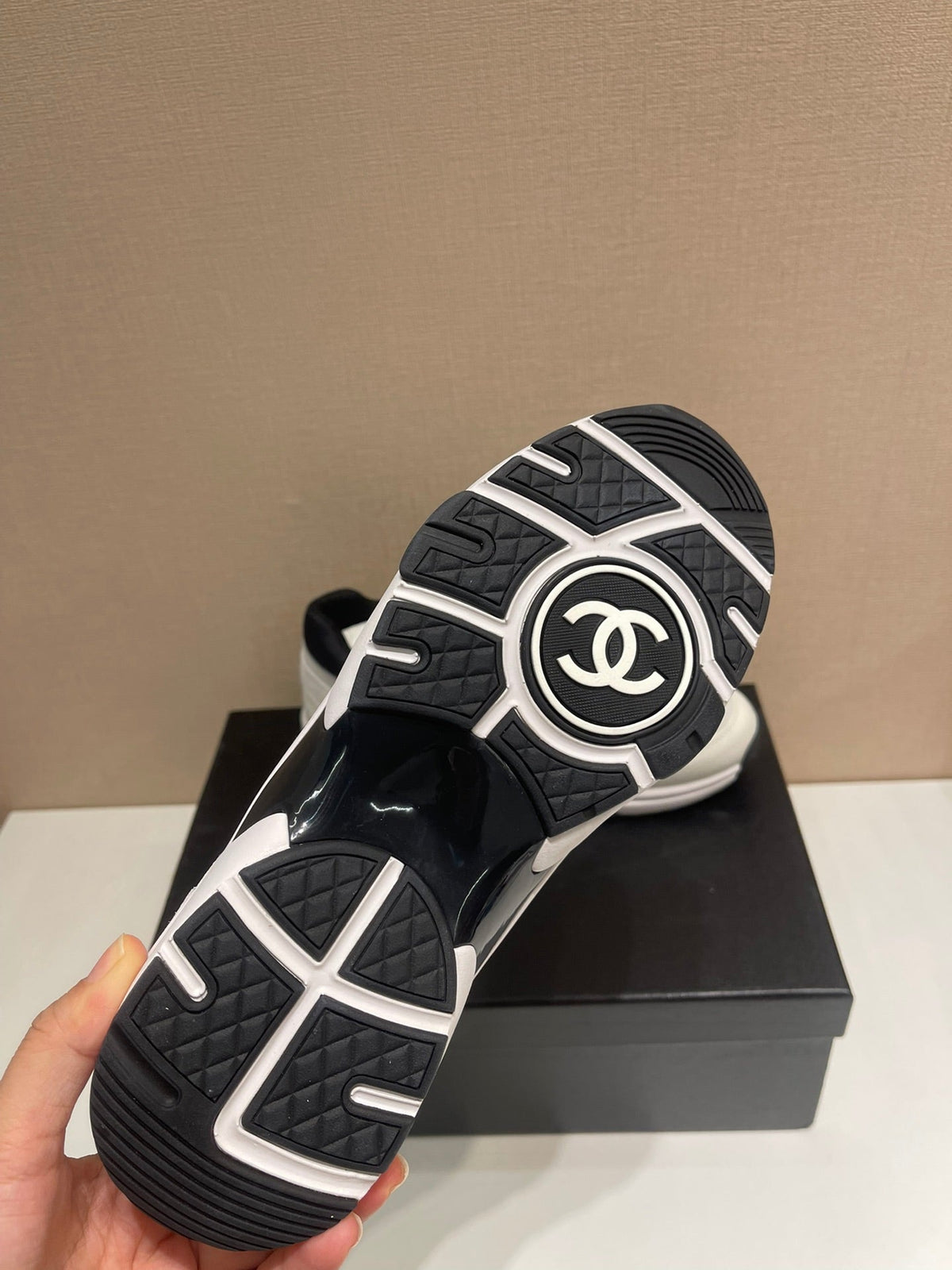 CC Sneaker White Calfskin Grey Suede
