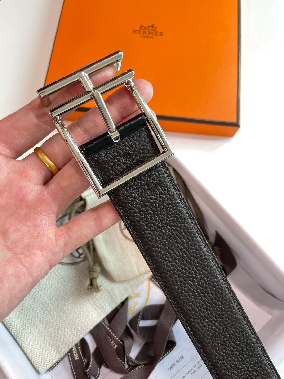 HM Nathan 40mm Belt Black Chocolate Leather 187791