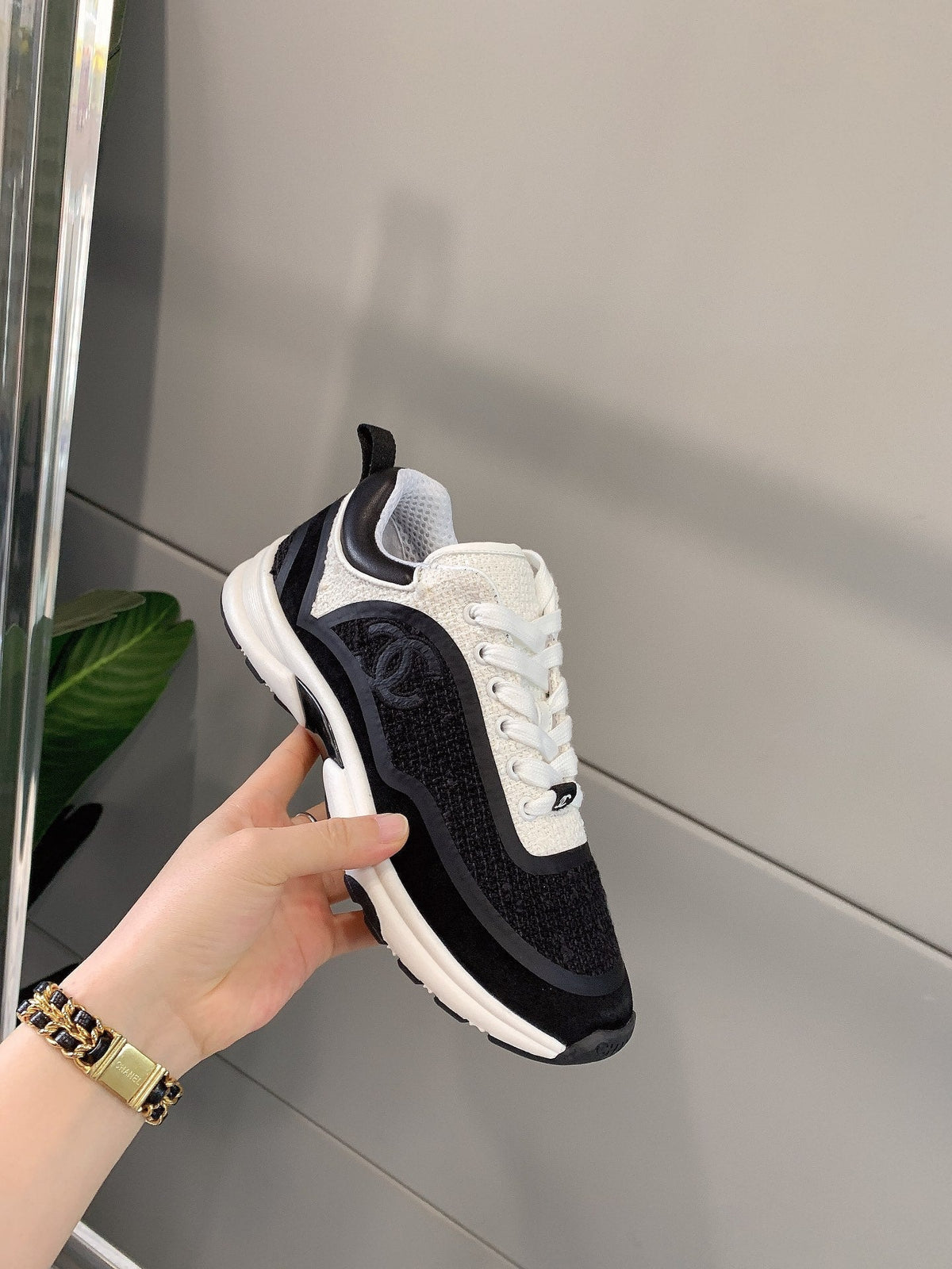 CC Sneaker In Black Wool 145622