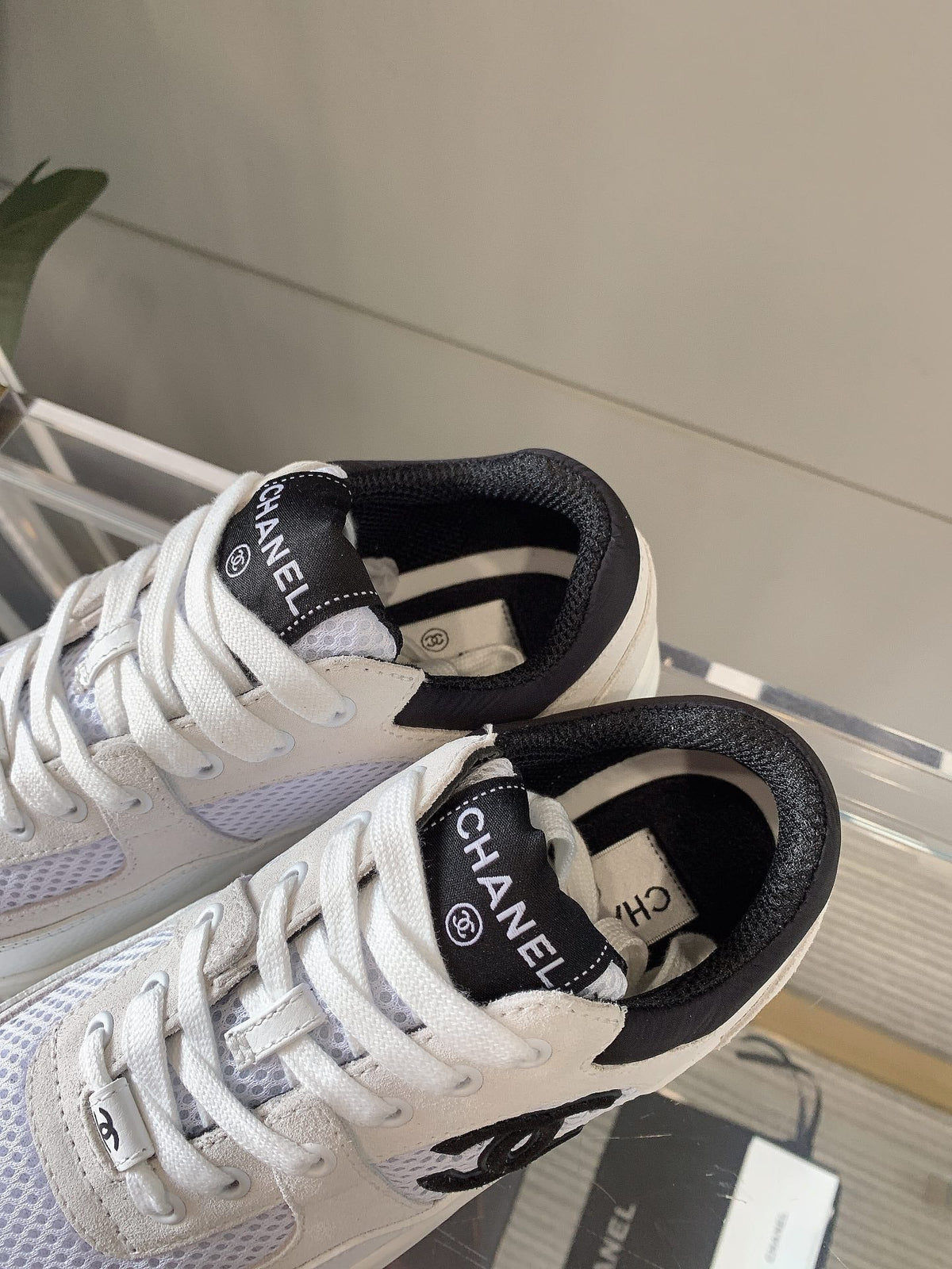 CC Sneaker In White Mesh Fabric 145612