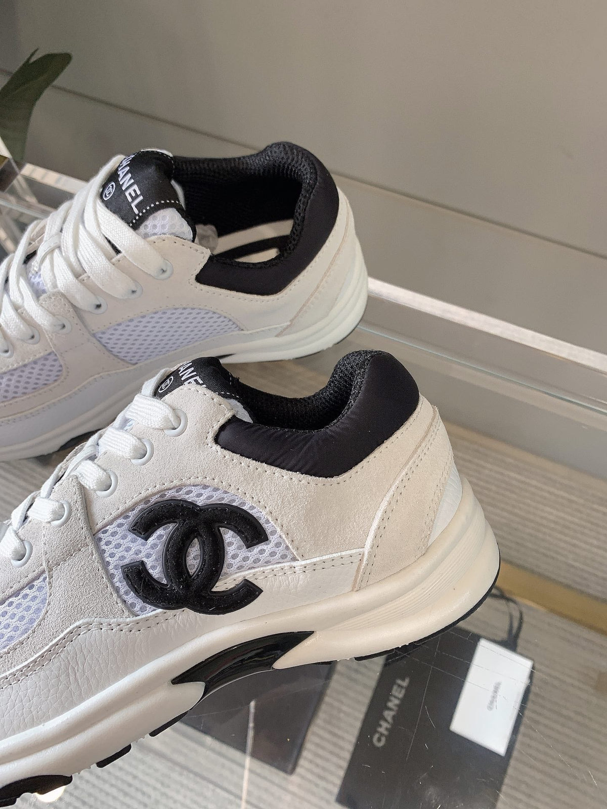 CC Sneaker In White Mesh Fabric 145612