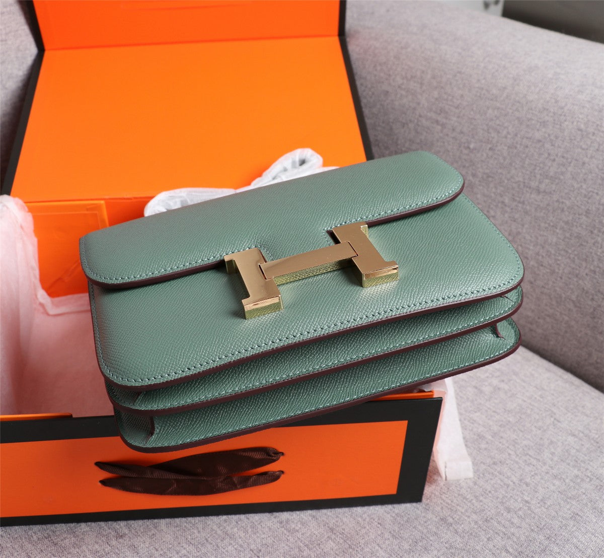 HM CONSTANCE BAGS 22 HUNTER GREEN EPSOM