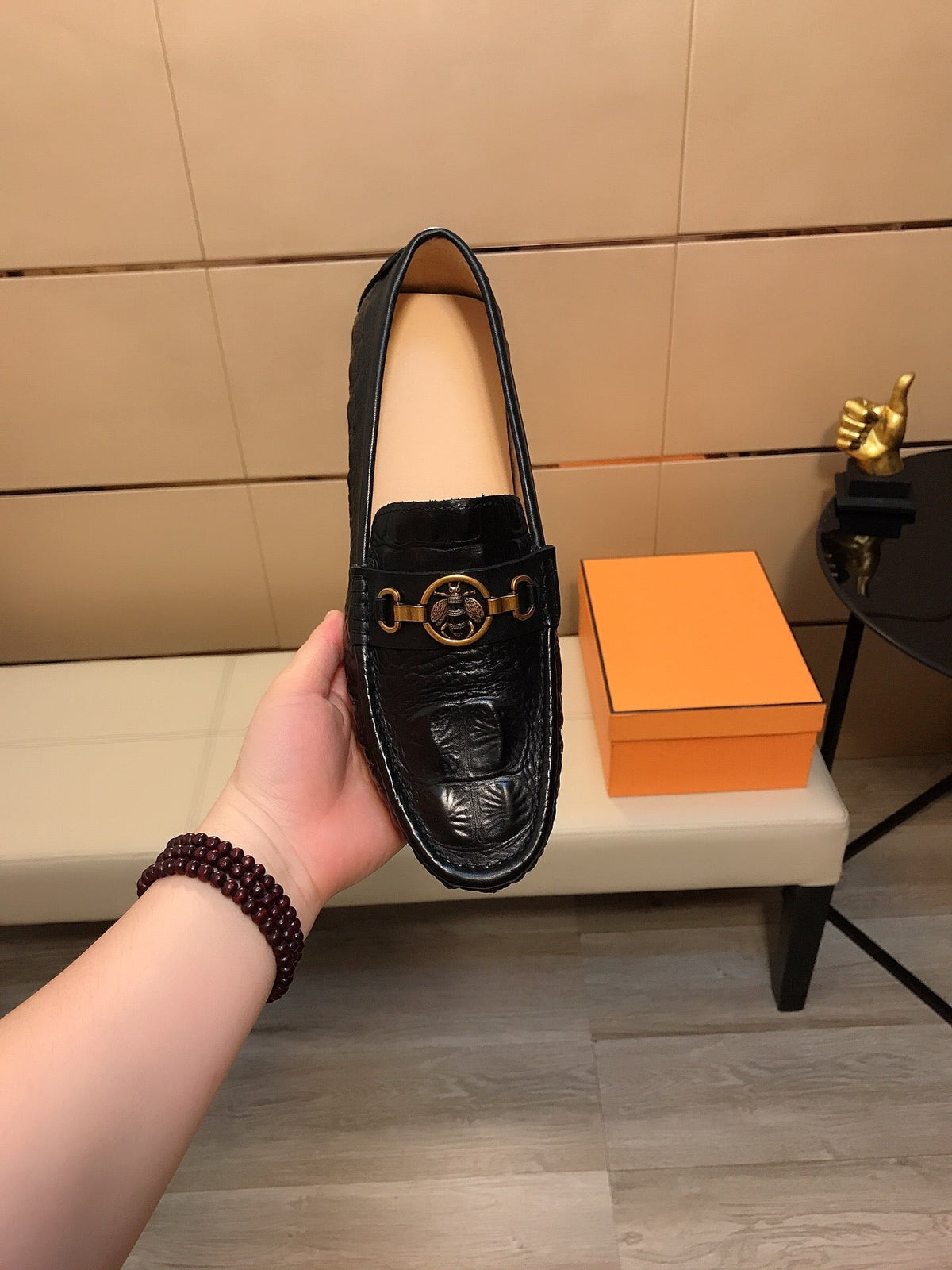 GG Men's Loafer Black Cowhide 530343