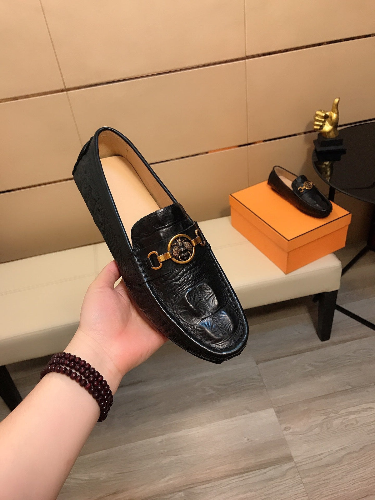GG Men's Loafer Black Cowhide 530343