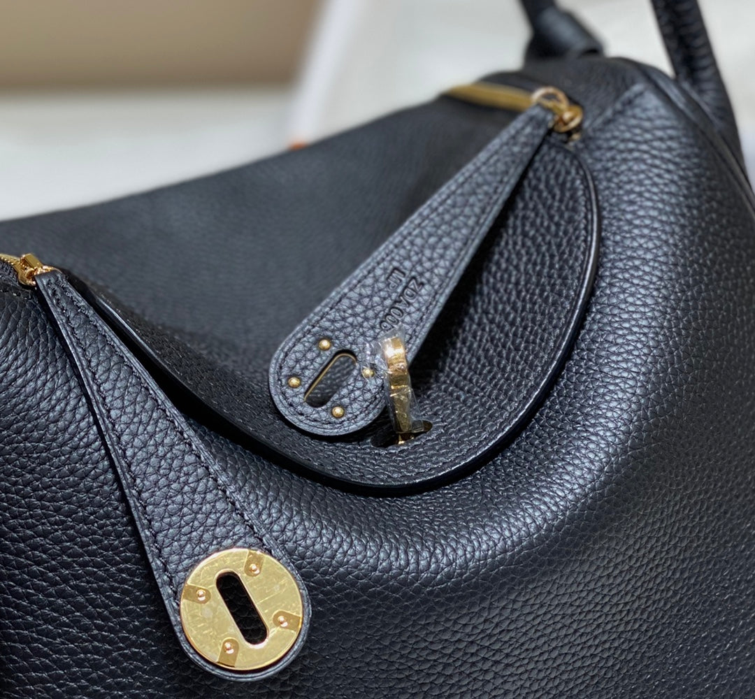 HM LINDY 30 BAG BLACK TAURILLON CLEMENCE LEATHER