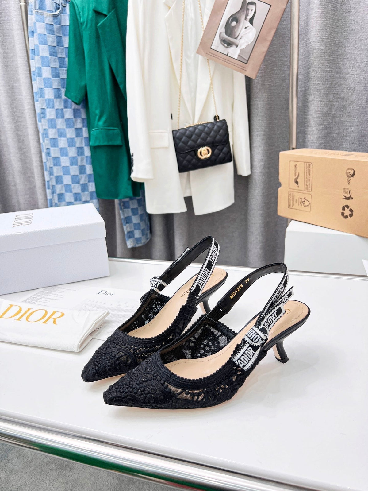 CD 25 J'Adior Slingback Pump Mesh Fabric 237974