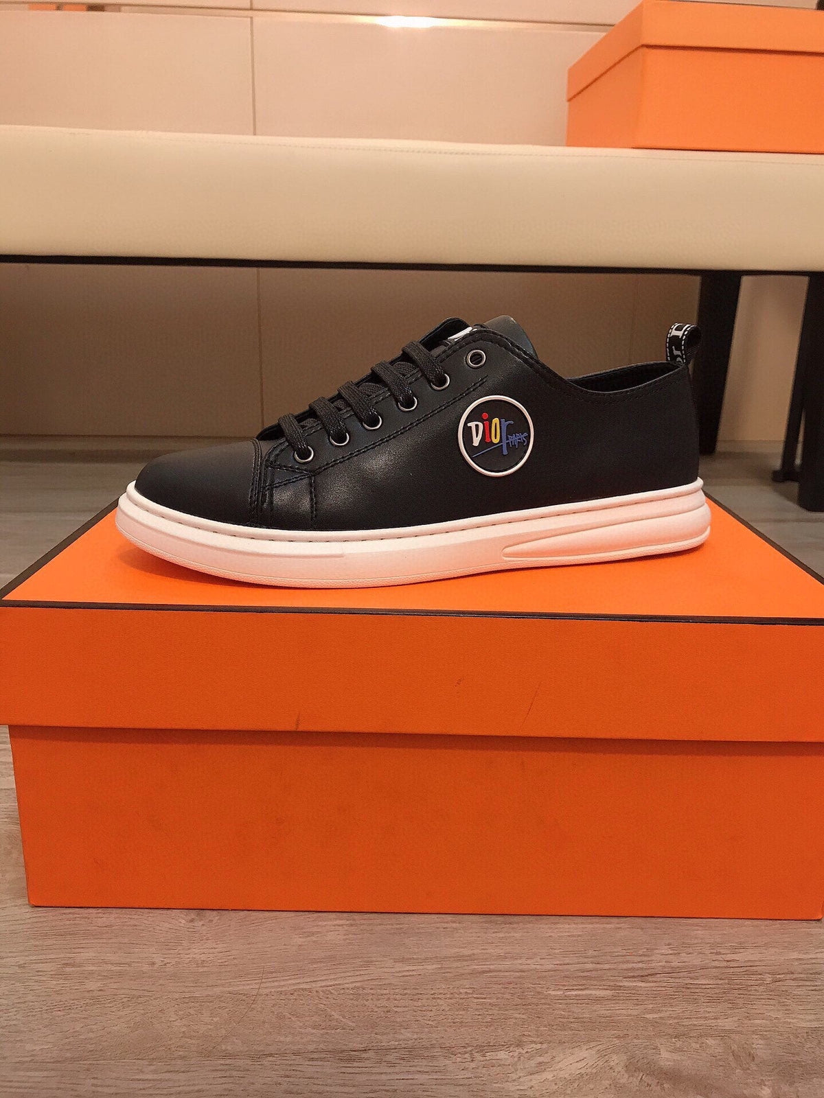CD B23 LOW-TOP CIRCLE ICON SNEAKER BLACK CALFSKIN