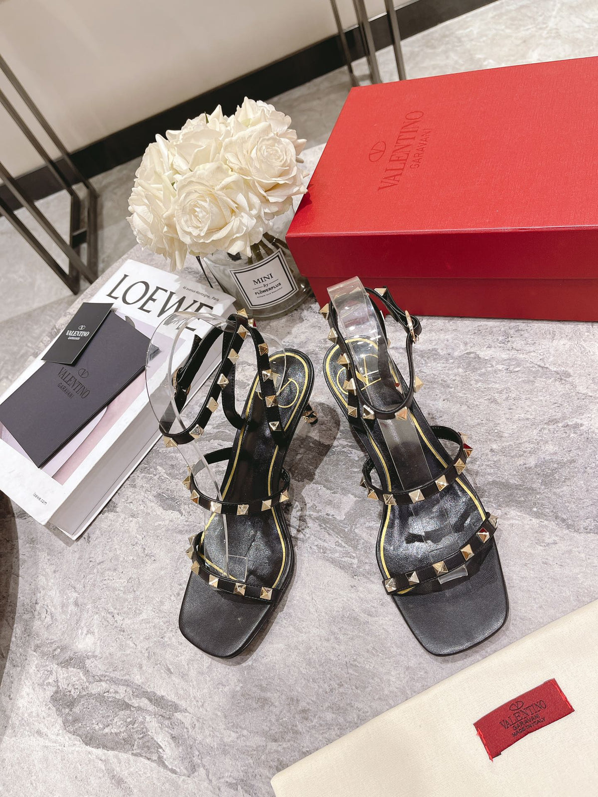 Valentino Rockstud Sandals Heels 60MM Sheepskin