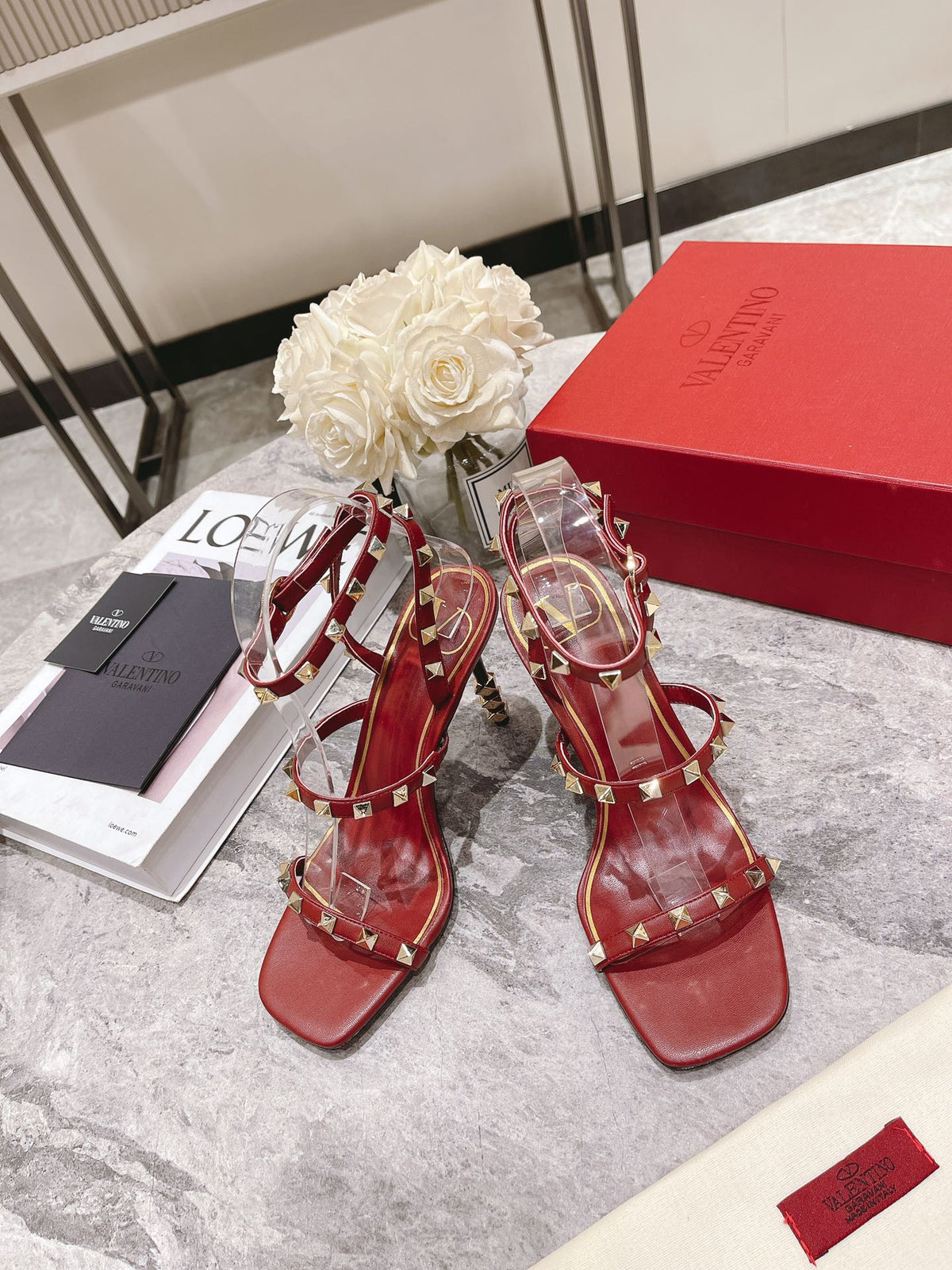 Valentino Rockstud Sandals Heels 95MM Sheepskin