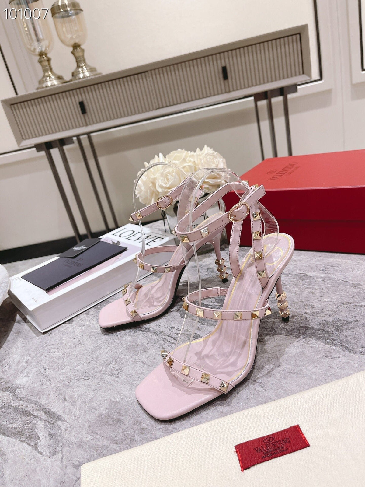 Valentino Rockstud Sandals Heels 95MM Sheepskin