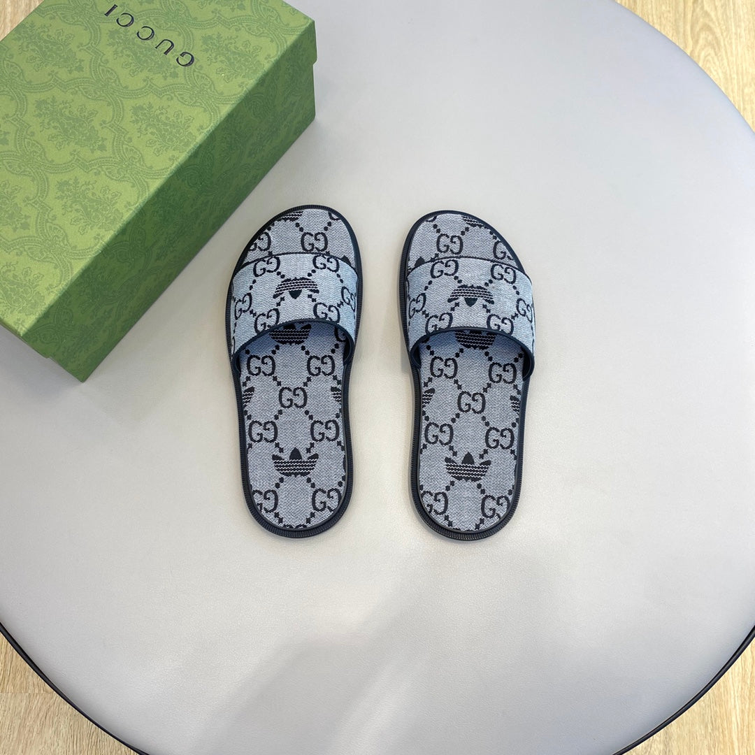 GG x Adidas Men's Slide Grey Canvas 558902