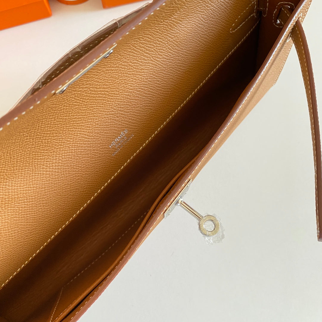 HM Kelly Cut 31 Peanut Butter Epsom Leather Silver Hardware 229056