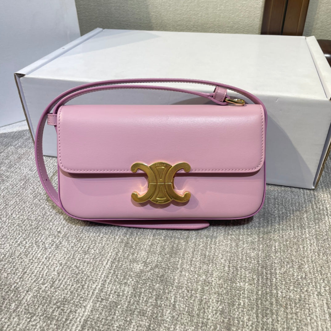 classic triomphe 20 pink calfskin gold hardware