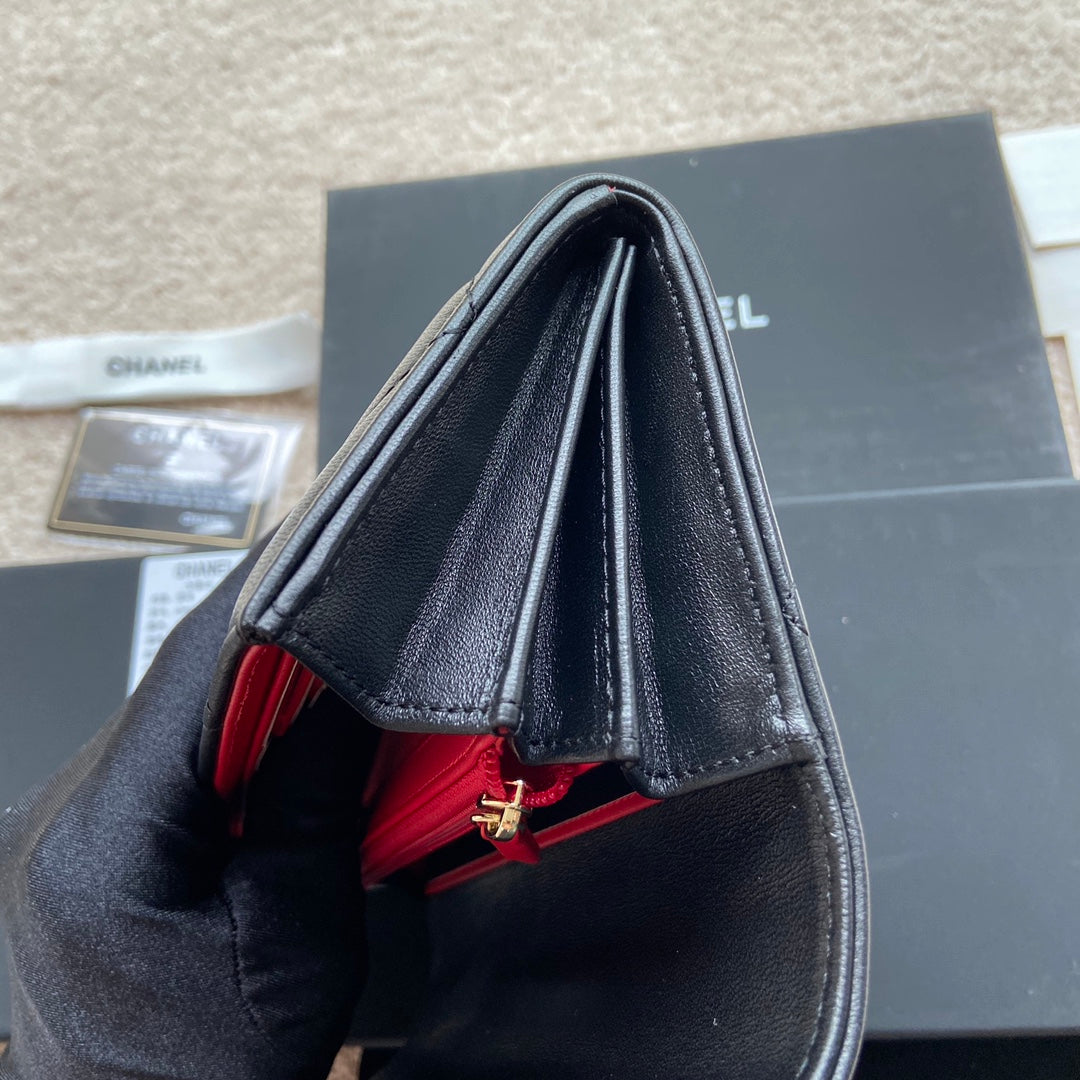 CC 19 Long Wallet 19cm Black Calfskin