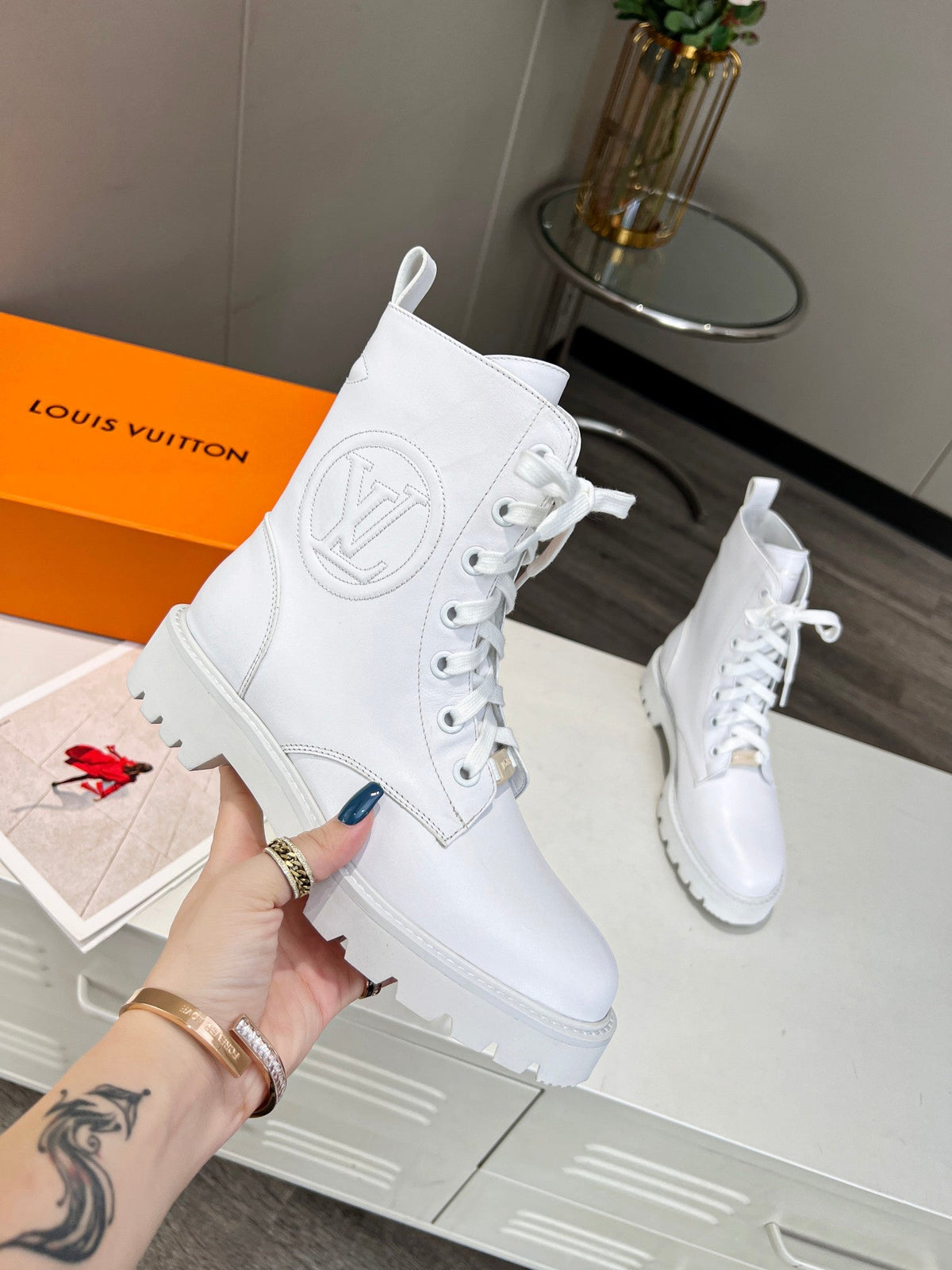 LV Rangers Boots 30mm White Calfskin