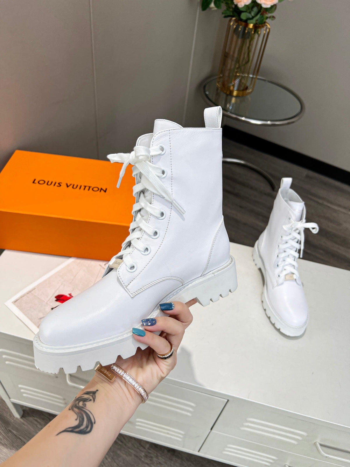 LV Rangers Boots 30mm White Calfskin