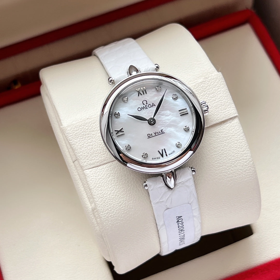 Omega De Ville 27.4mm Silver Mop Pearl Dial