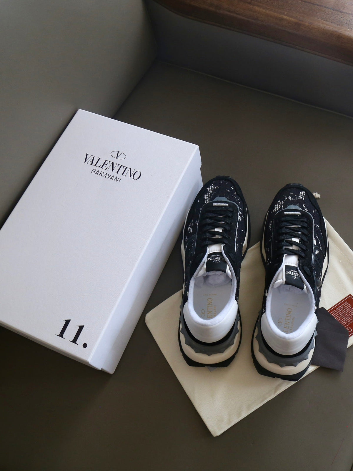 VT Lace Sneaker Black Suede Leather