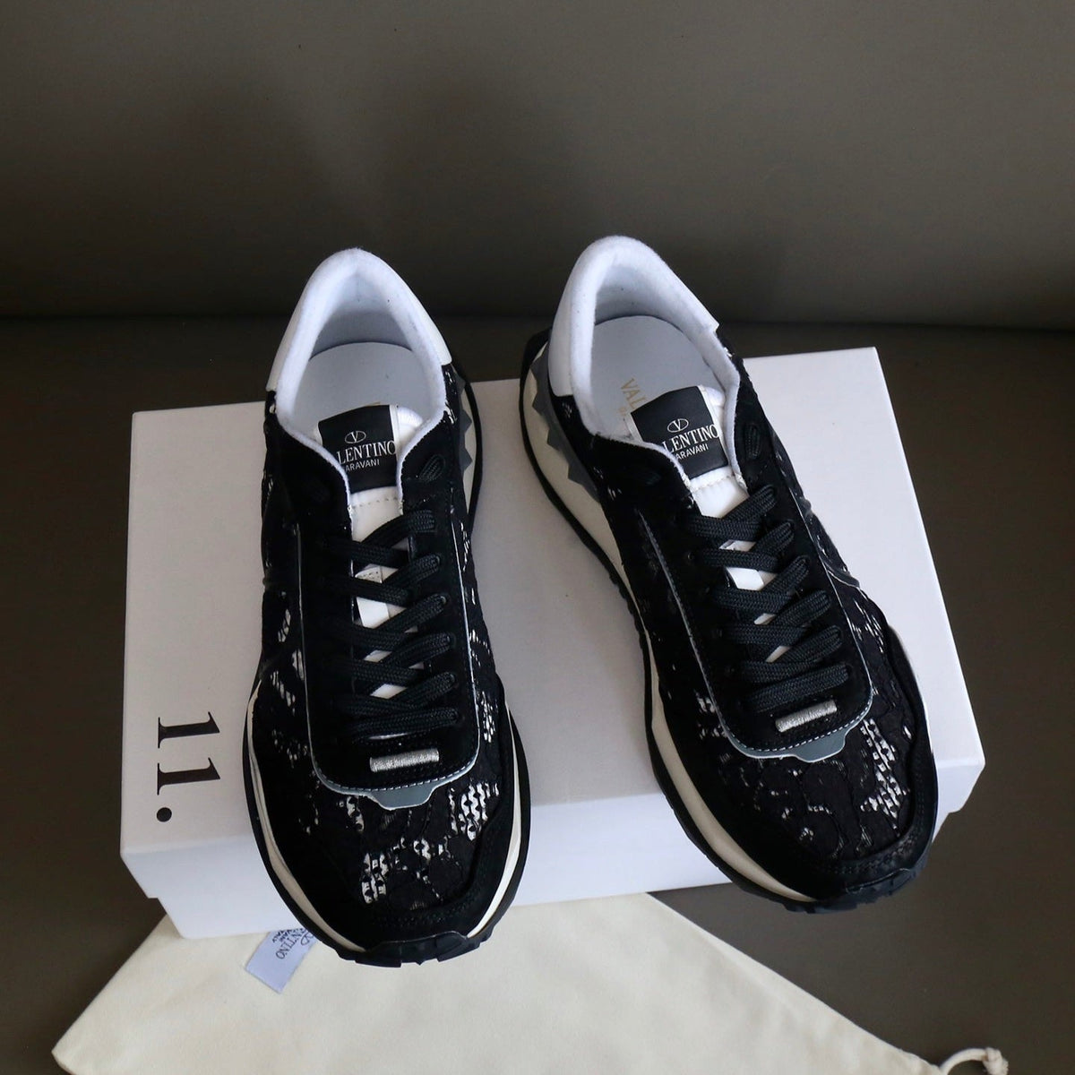VT Lace Sneaker Black Suede Leather