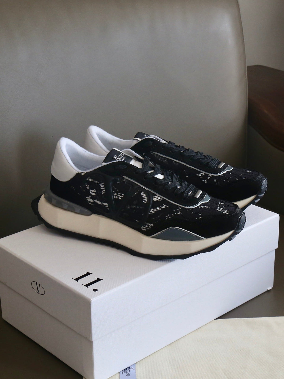 VT Lace Sneaker Black Suede Leather
