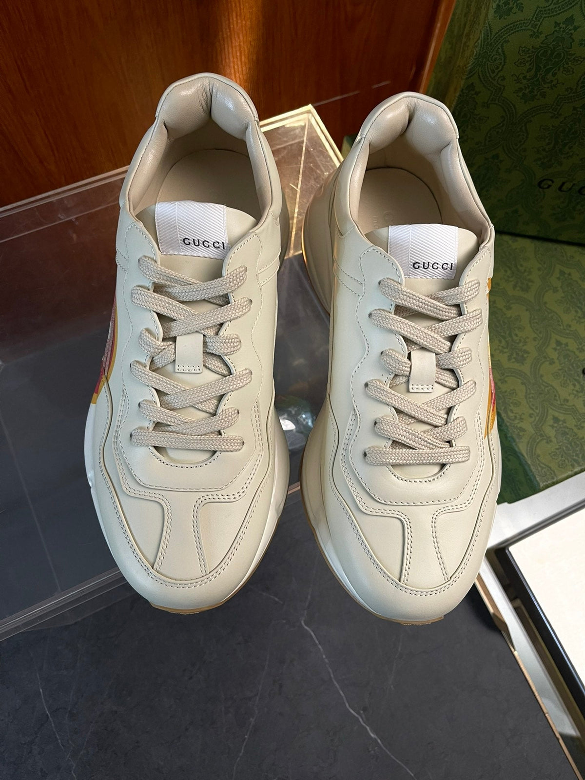 GG Men's Rhyton Sneaker Milk White Cowhide 524515