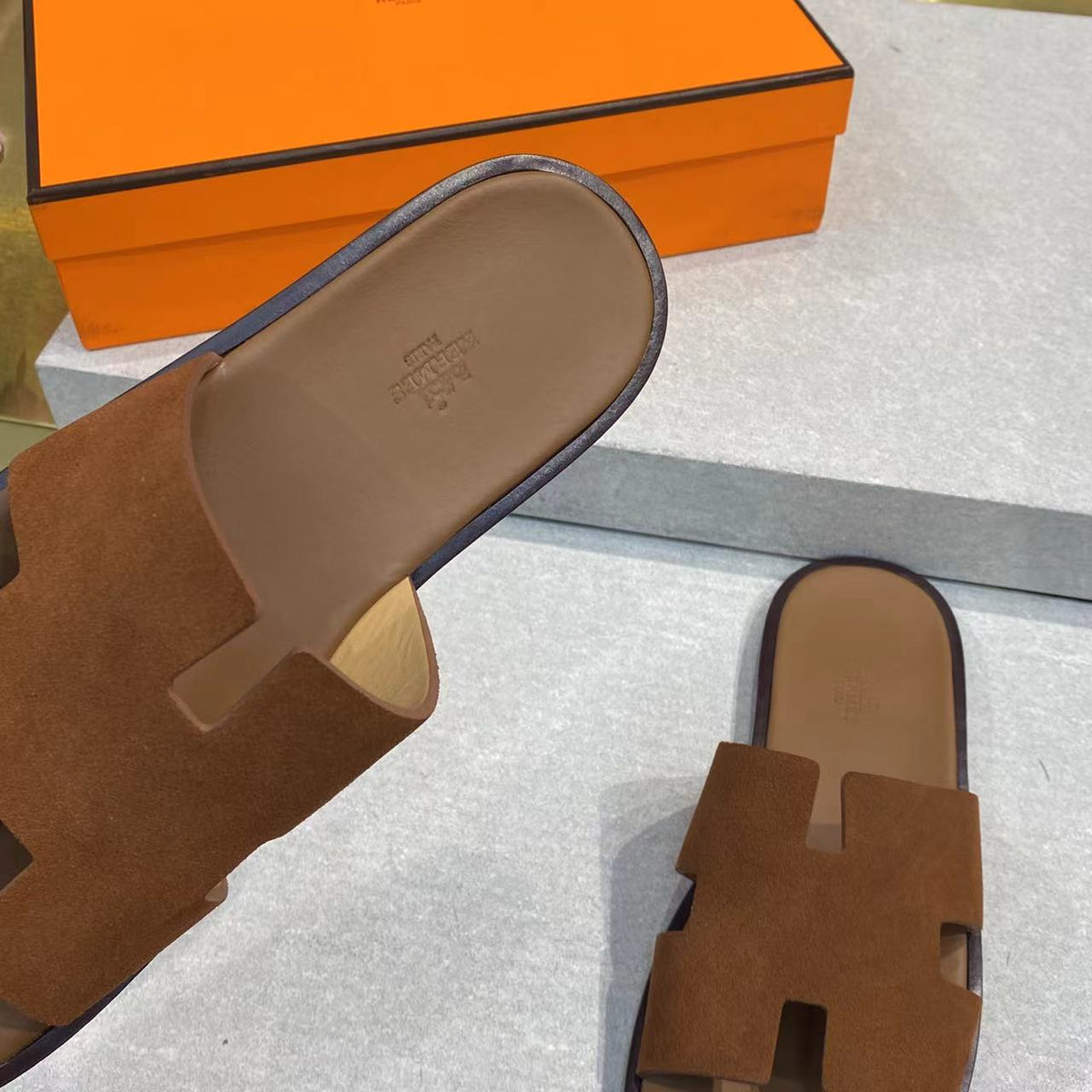 HM Men's Izmir Slide Brown Suede 669094