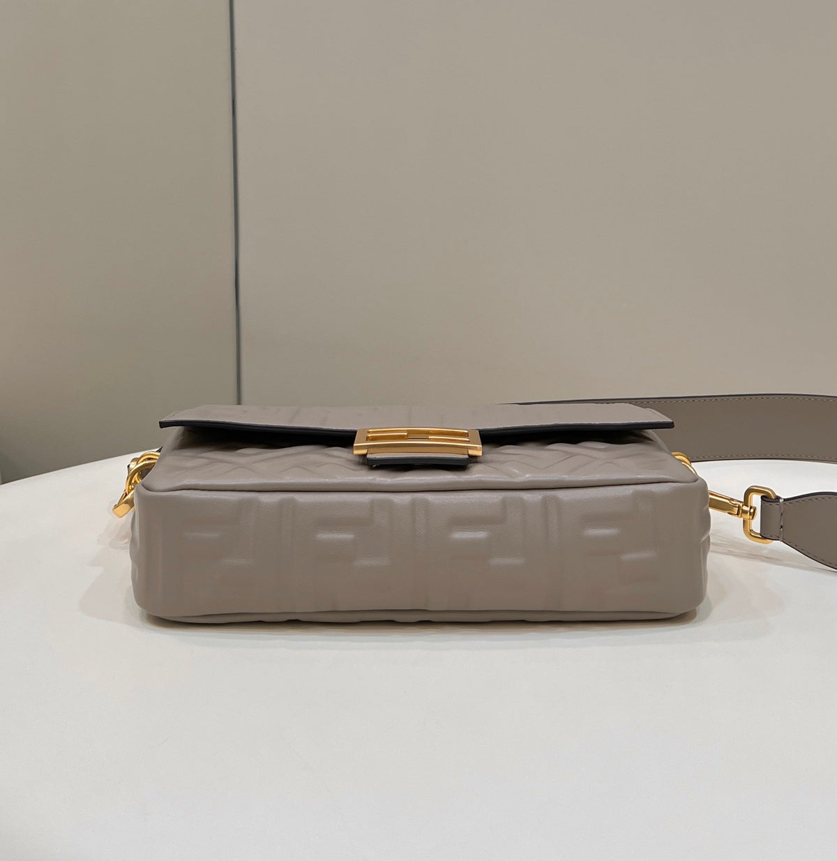 Baguette 27cm Dove Grey Lambskin Gold Hardware
