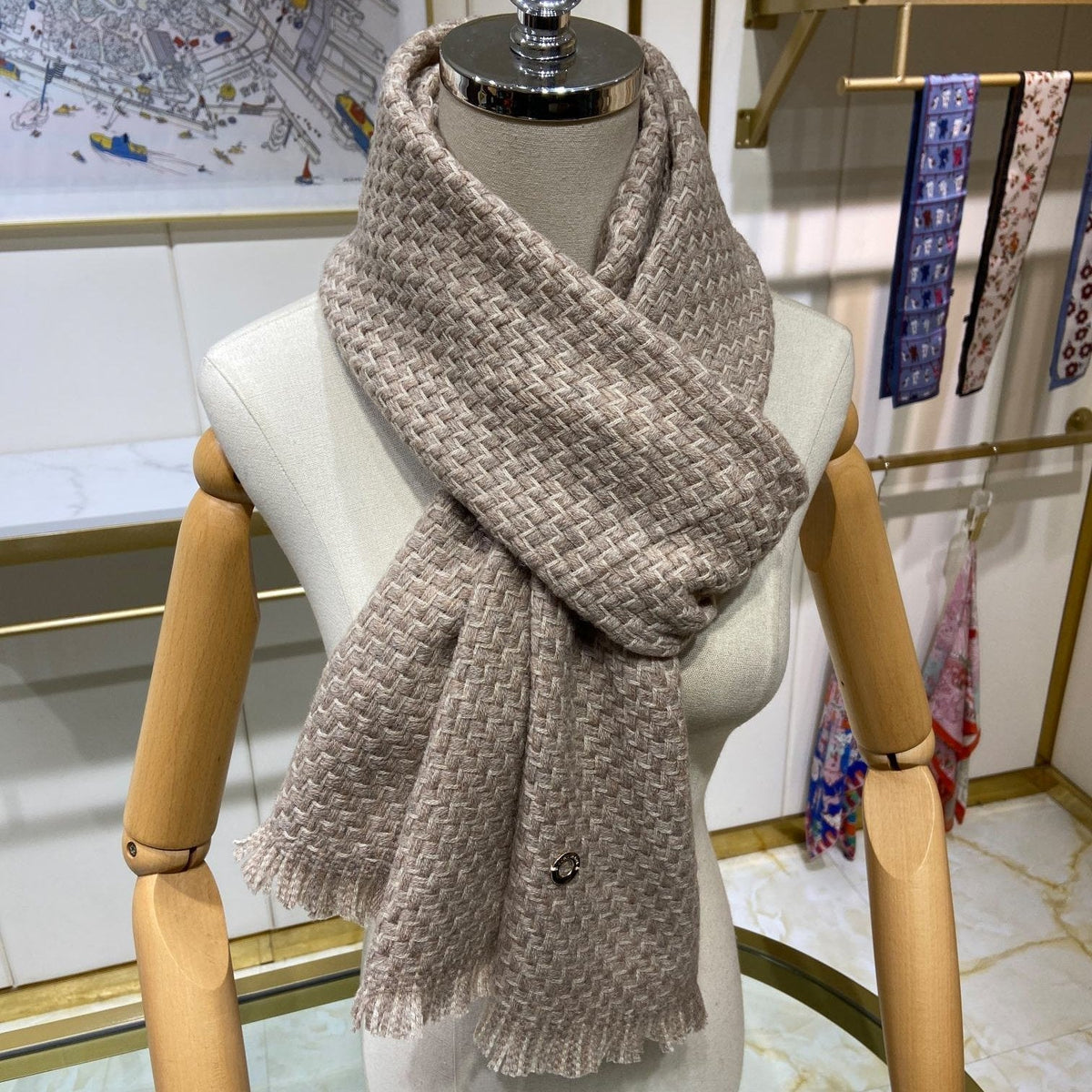 LP Scarf 190 CM In Light Brown Cashmere  645514