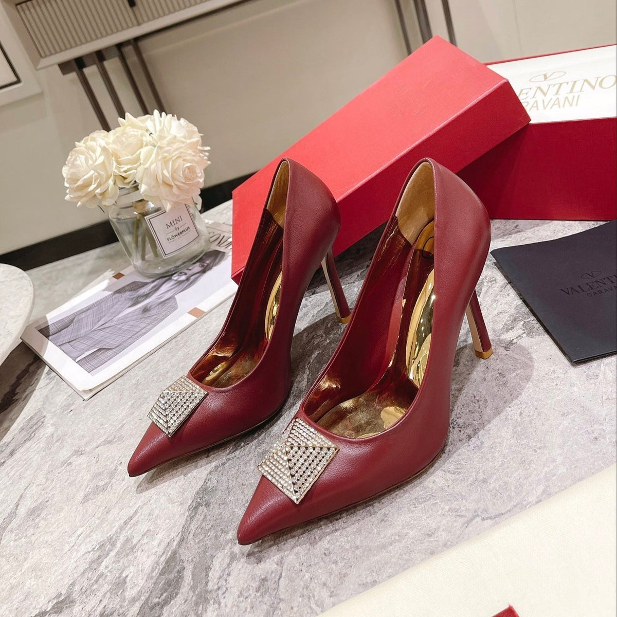 VT 25 Toe Pumps Diamond Red Sheepskin 340213
