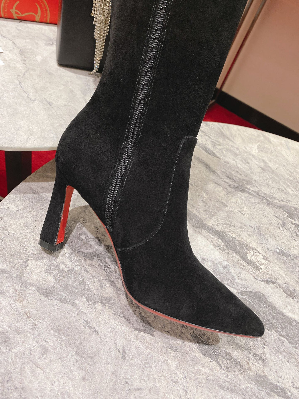 CL Eleonor High Heel Boots 85mm Suede Black