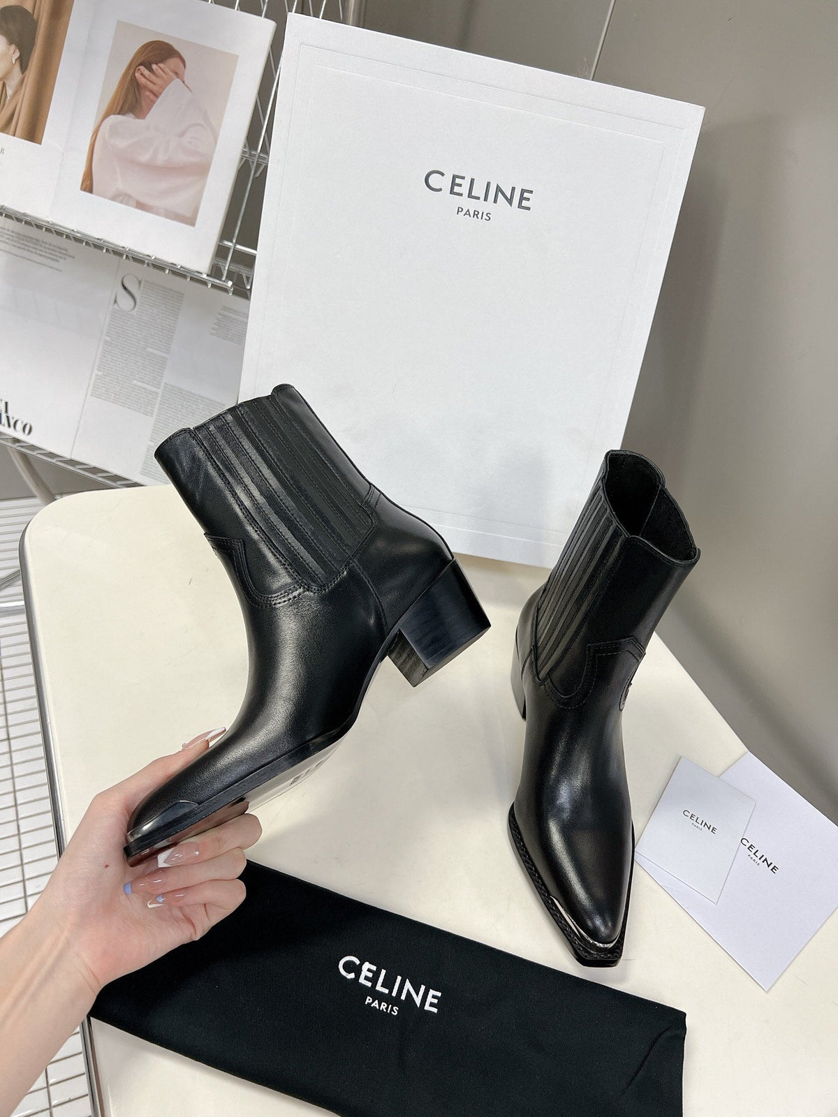 Celine 2026 Cruiser Chelsea Boots 45mm Suede Calfskin 948160