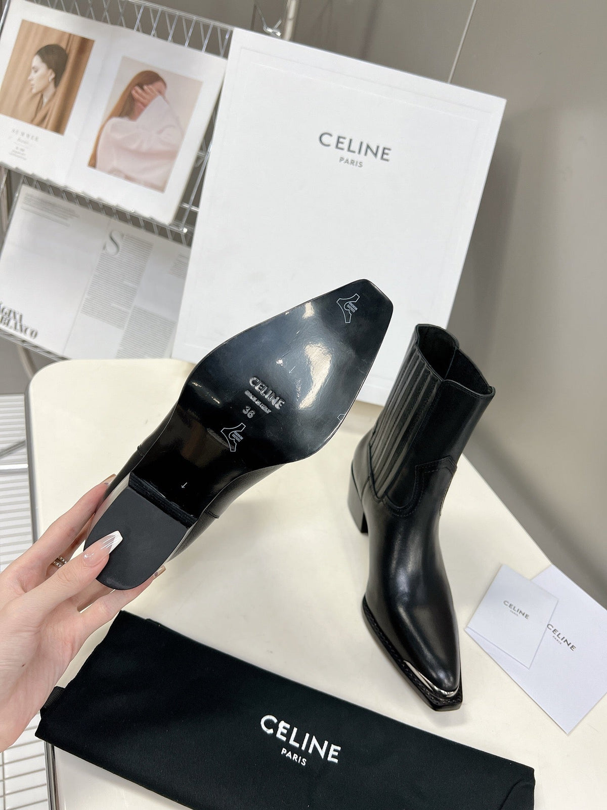 Celine 2026 Cruiser Chelsea Boots 45mm Suede Calfskin 948160