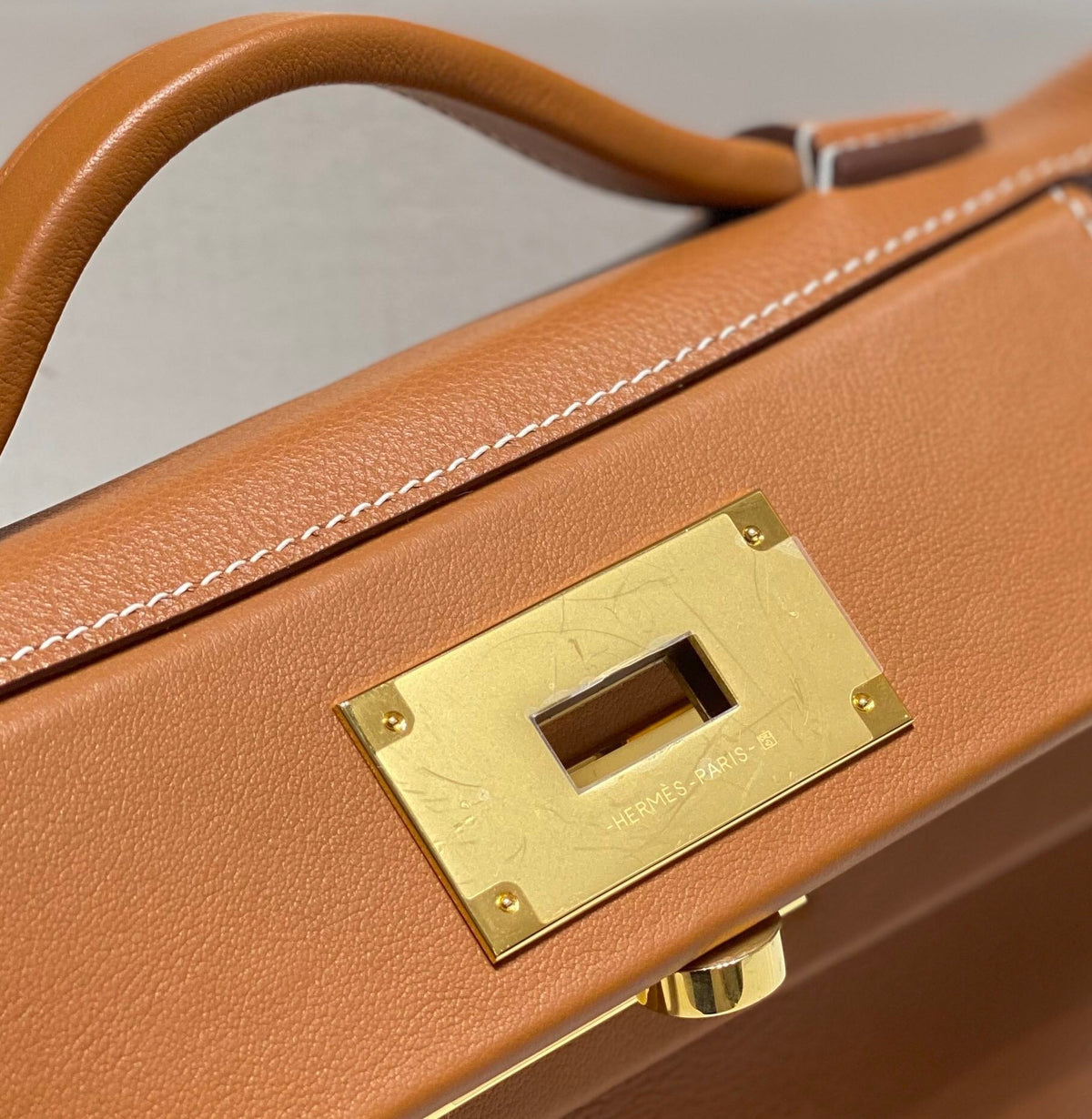 Hermes Bag Brown with Gold Buckle Calfkin 250264