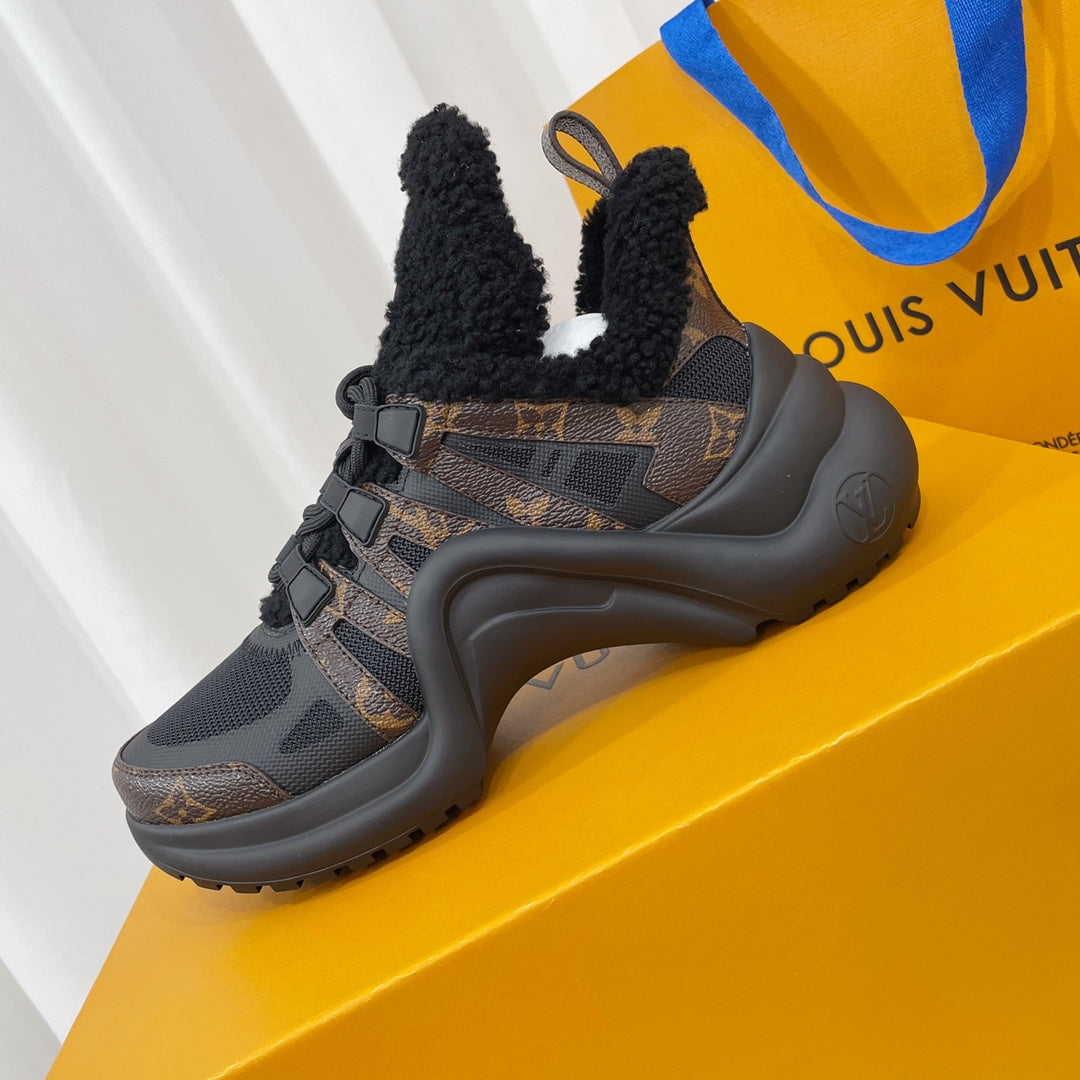 LV Archlight Sneaker Black Mix Dark Brown Monogram Fabric