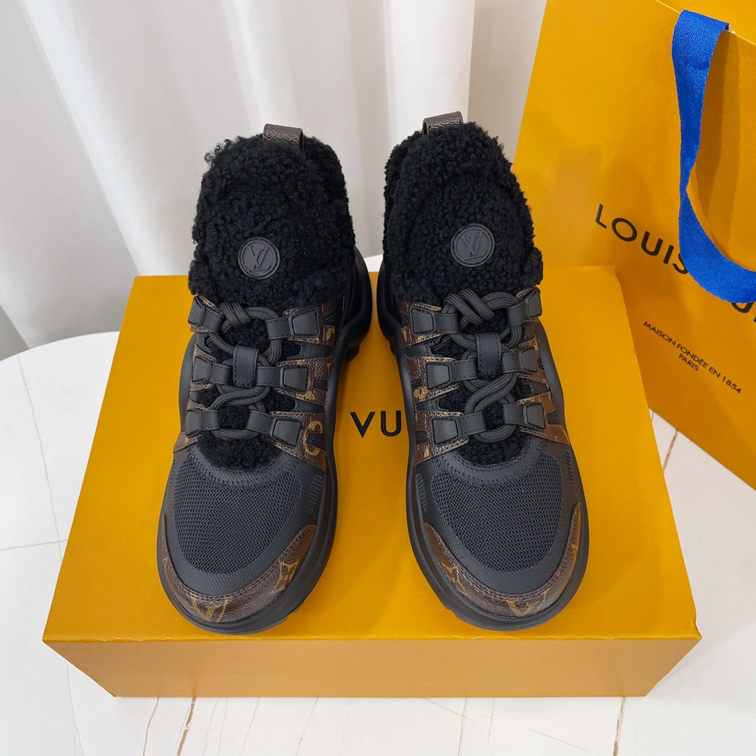 LV Archlight Sneaker Black Mix Dark Brown Monogram Fabric