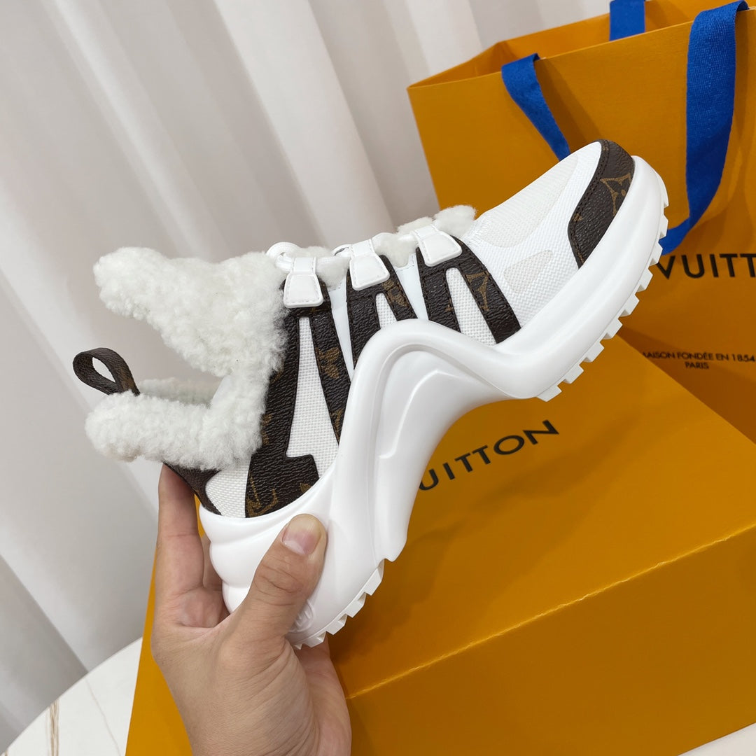LV Archlight Sneaker White Mix Dark Brown Monogram Fabric