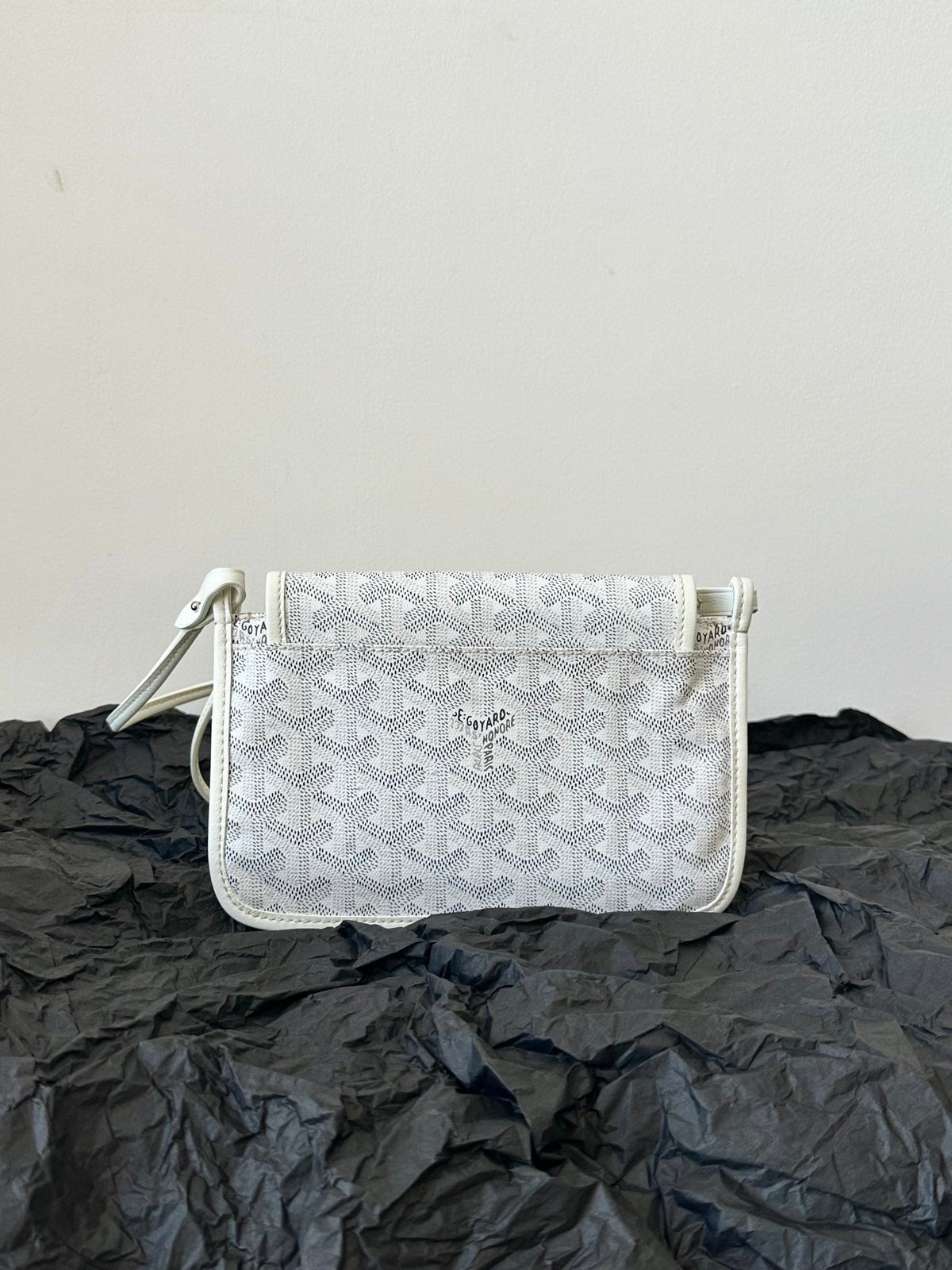 PLUMET POCKET WALLET 20 IN WHITE GOYARDINE CANVAS AND LAMBSKIN TRIM