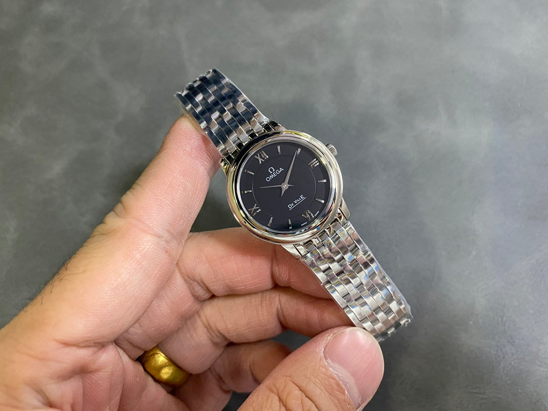 Omega De Ville 27.4mm Silver Black Dial