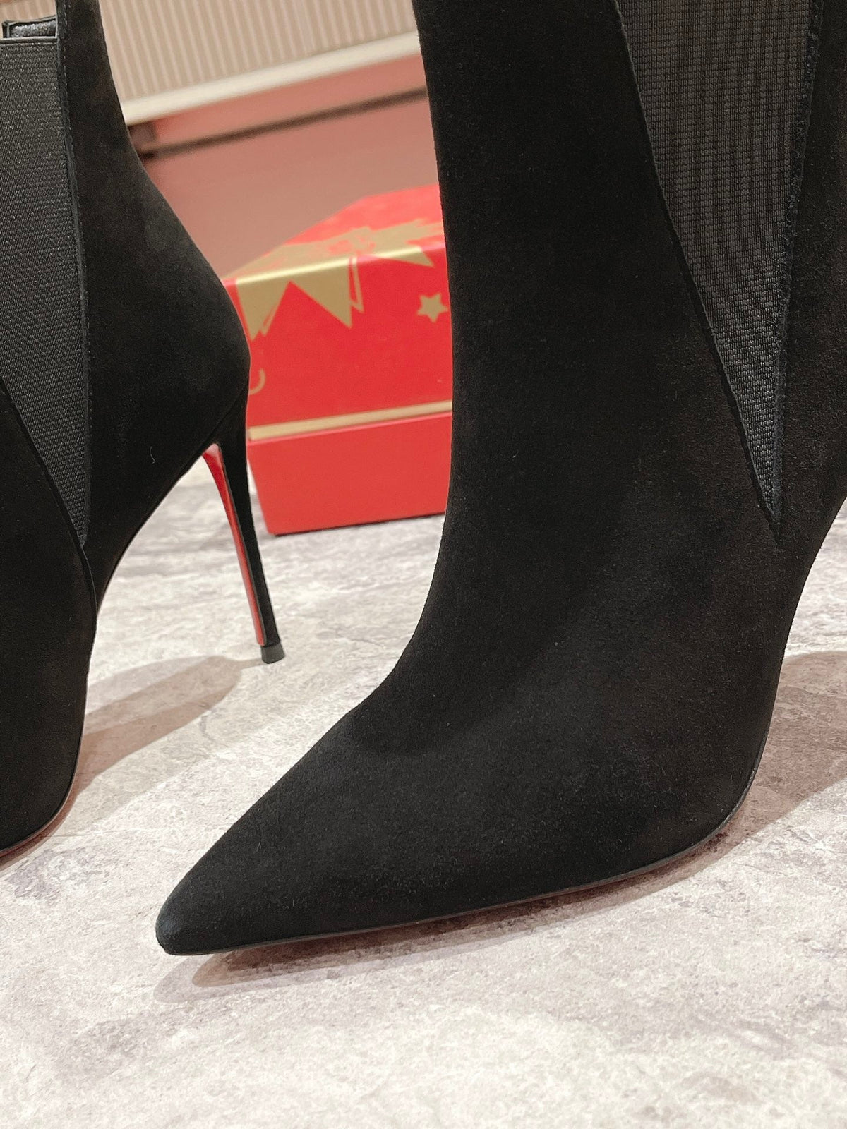 CL Chelsea Ankle Boots 100mm Suede Black